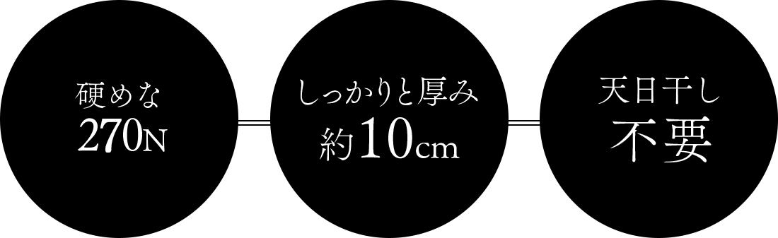 やや硬めな 270N-しっかりと厚み 約10cm-天日干し 不要 | ゼロスタイル | マットレス 体圧分散敷布団